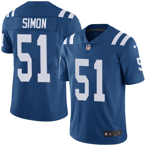 Nike Colts #51 John Simon Royal Blue Team Color Men's Stitched NFL Vapor Untouchable Limited Jersey - Click Image to Close